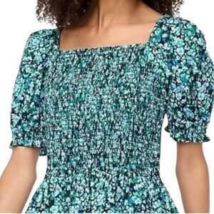 J Crew Factory Cotton Poplin Smocked Top Large